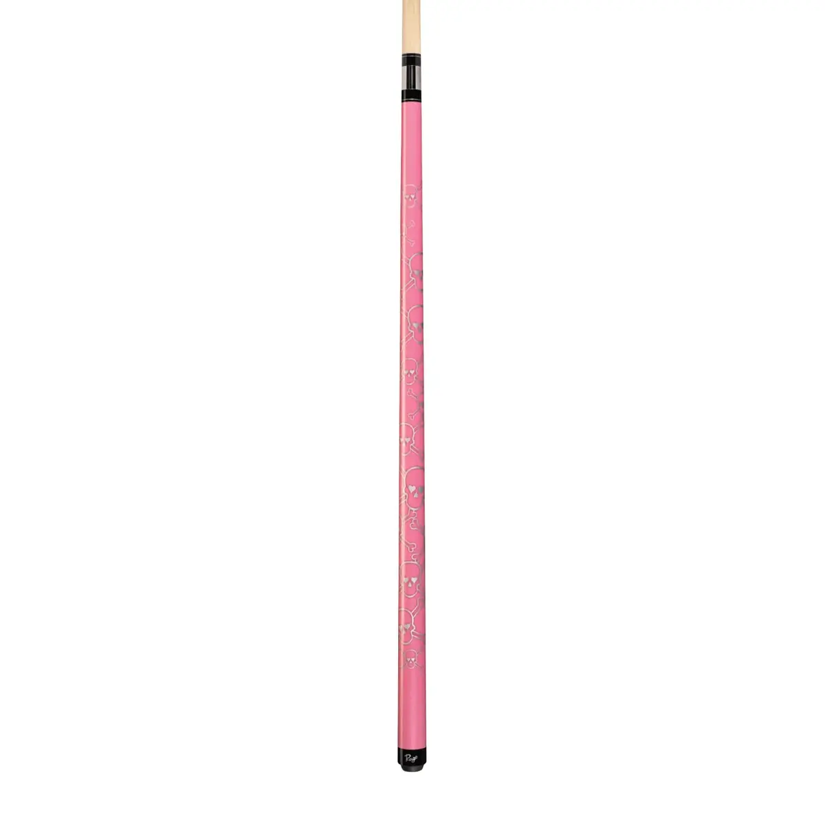 RAGE RG88 Pool Cue, Metallic Cotton Candy Pink, Graphic Silver Skull Design | 20 oz, Leather Tip, Wrapless Handle - view 2
