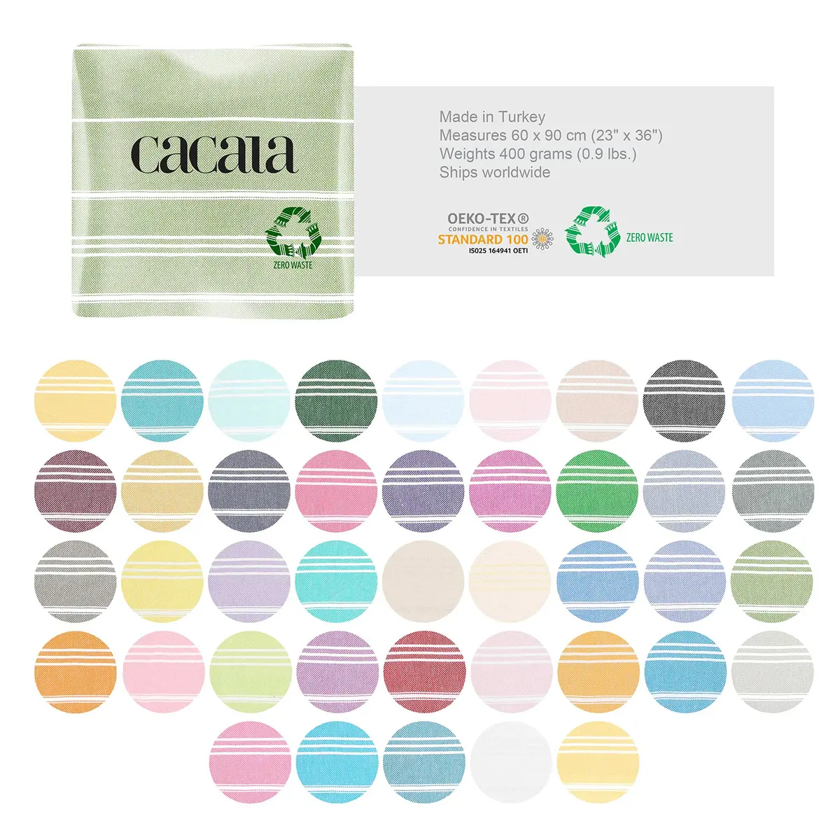 Cacala 100% Turkish Cotton Kitchen Tea Towels 23" x 36" | Highly Absorbent & Quick Drying - view 7