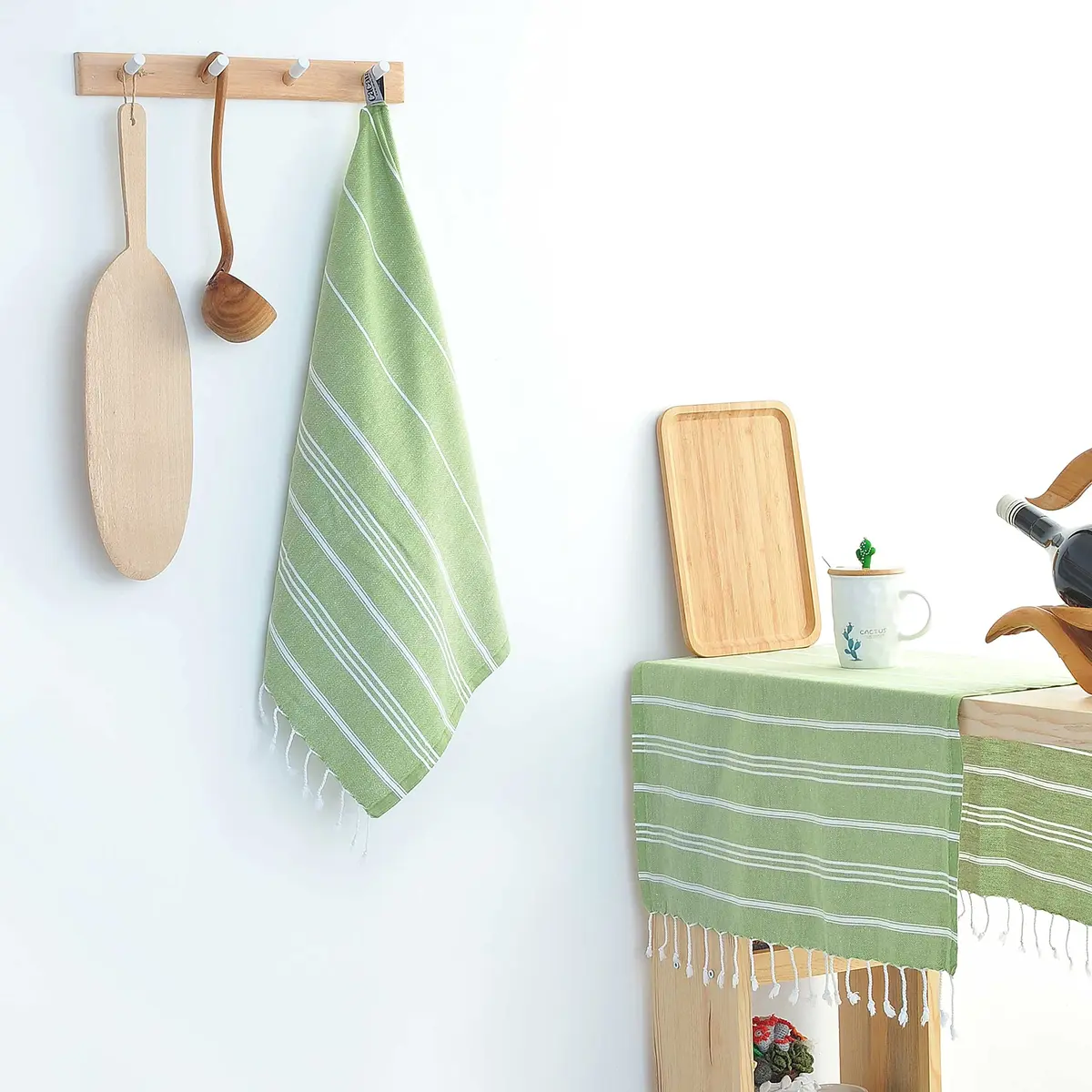 Cacala 100% Turkish Cotton Kitchen Tea Towels 23" x 36" | Highly Absorbent & Quick Drying - view 4