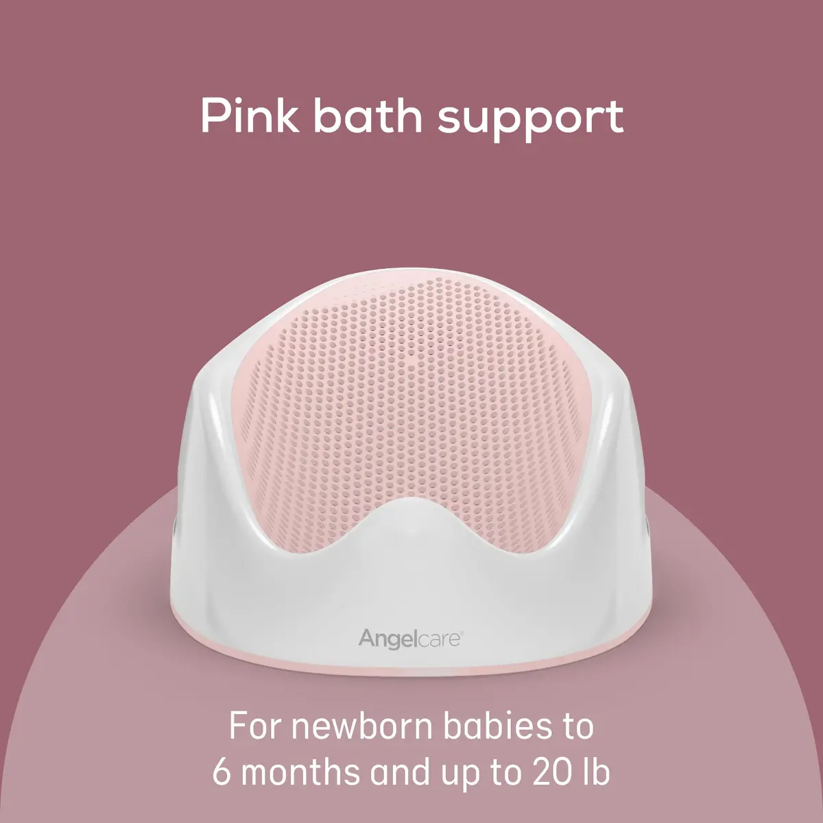 Angelcare Pink Baby Bath Support | Ergonomic Design for Newborns to 6 Months - view 2