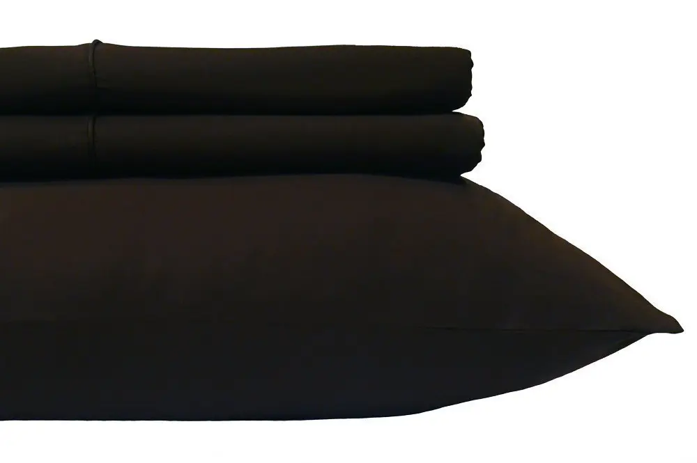 Royal Hotel King Pillowcases, 600 Thread Count Cotton Sateen, Black, 2-Pack | Breathable, Soft Hotel-Quality Bedding - main product image