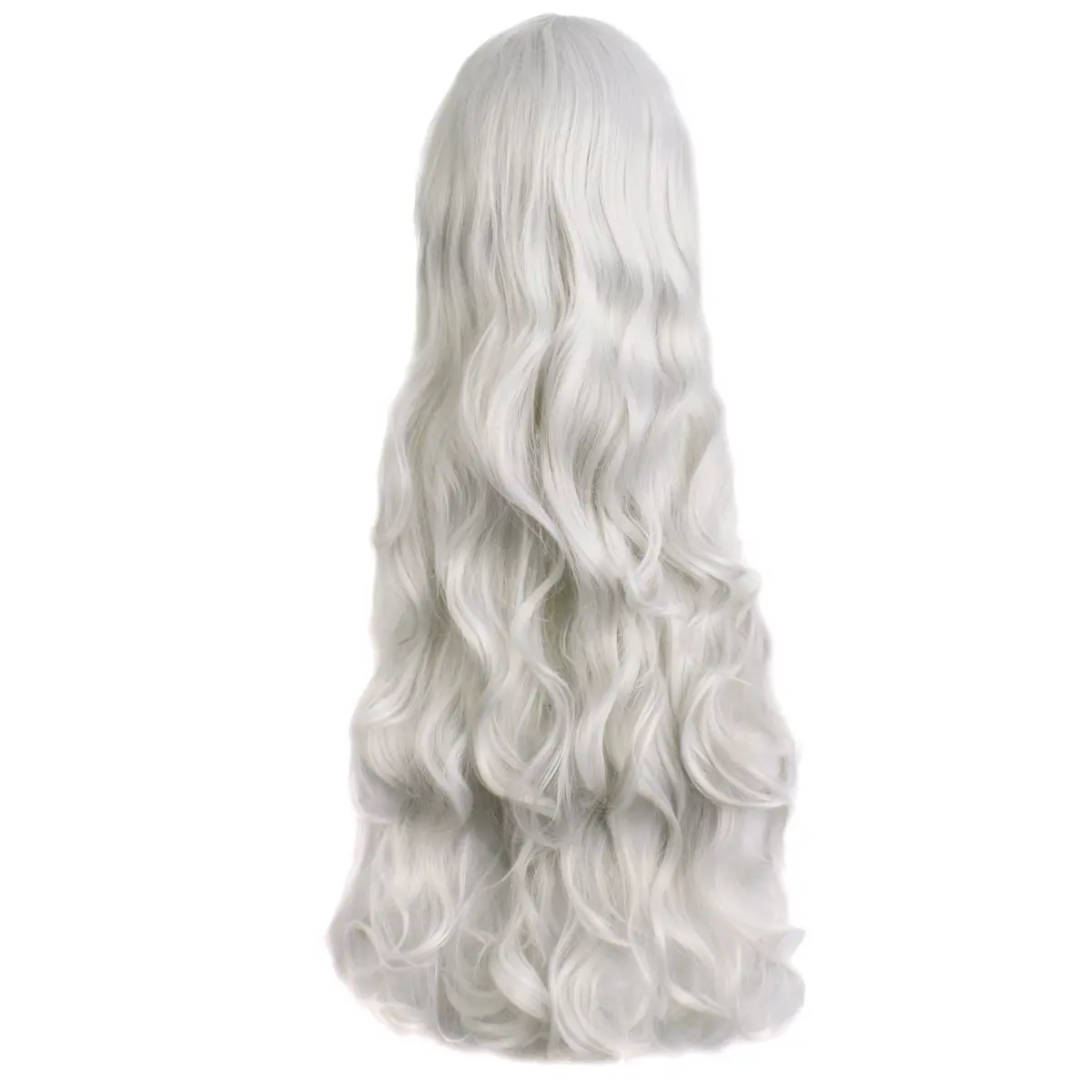 MapofBeauty Silver Gray Spiral Curly Cosplay Wig 80cm (32 Inch) | Heat Resistant Fiber - view 2