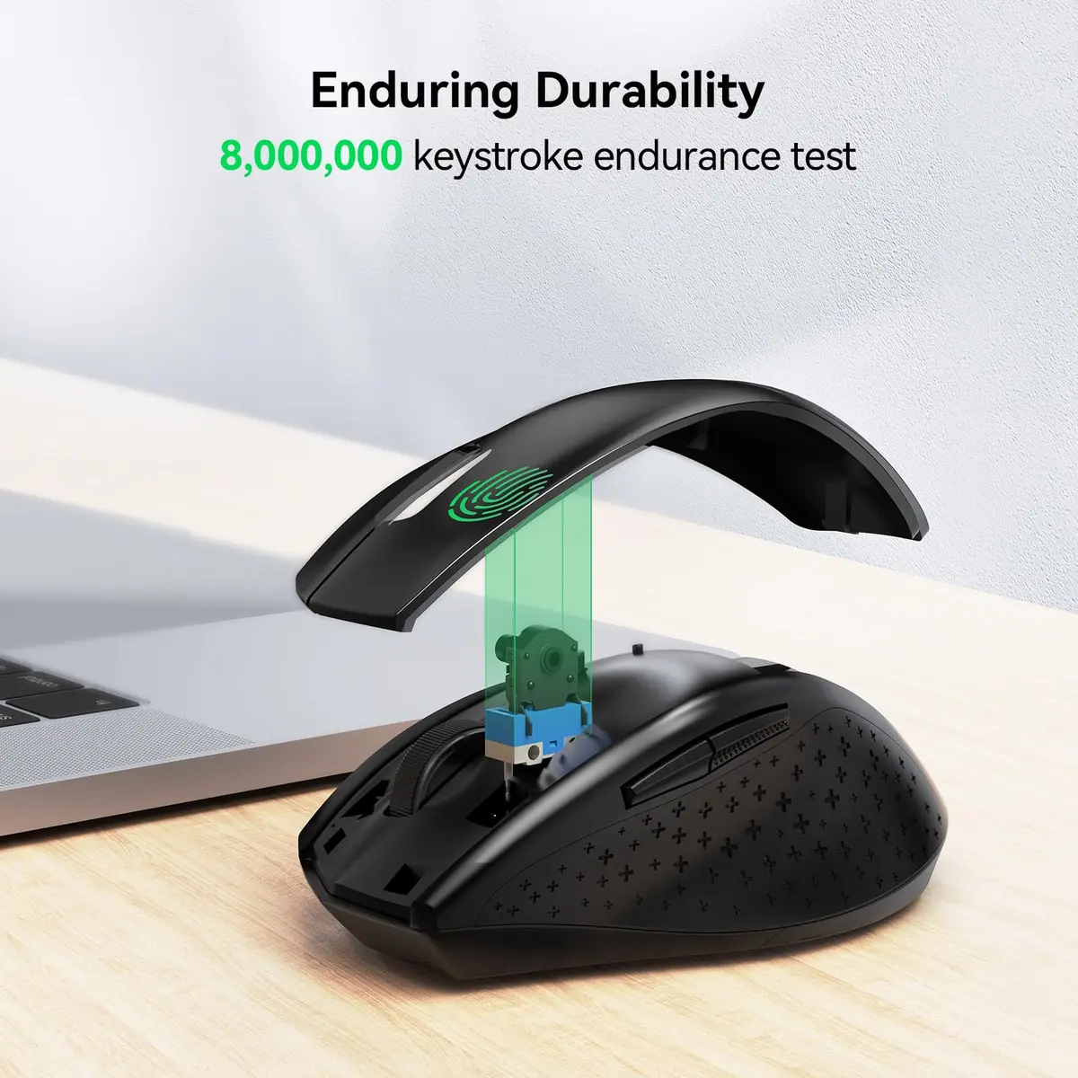 TECKNET 2.4G Wireless Mouse, 4800 DPI Ergonomic Computer Mouse, USB, Black | 6 Buttons, 30-Month Battery - view 6