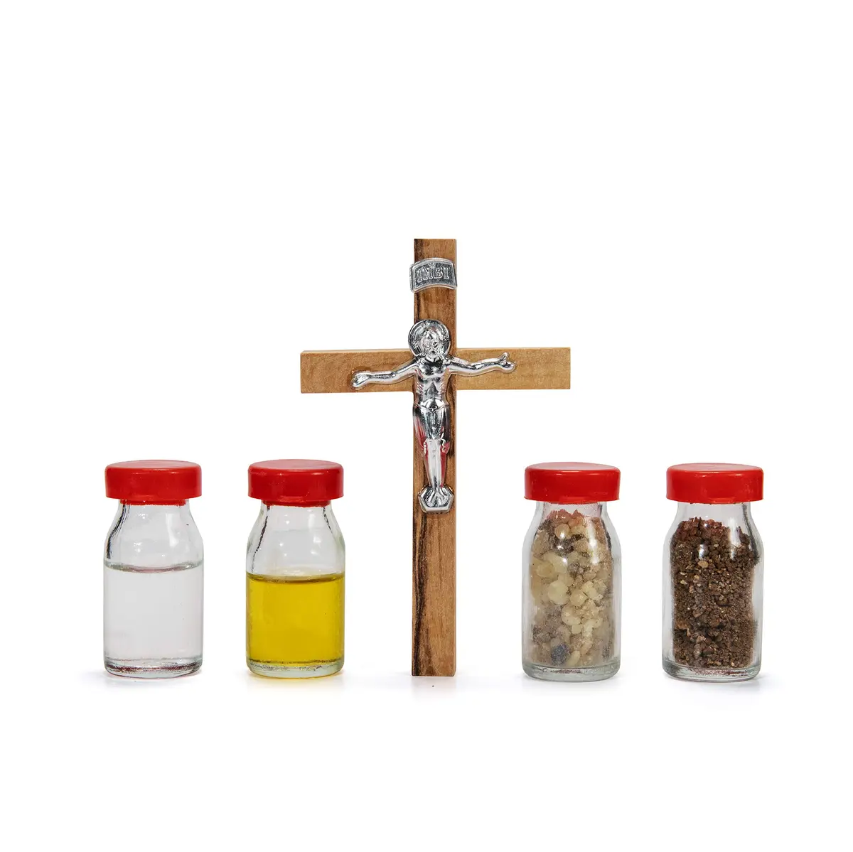 Christian Gifts Crucifix with Holy Water, Anointing Oil, Frankincense & Earth | Made in Bethlehem - view 2