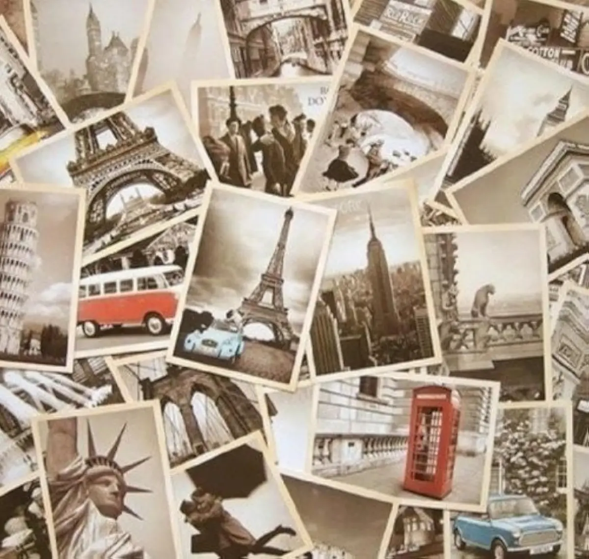 Dxhycc Vintage Travel Postcards Set | Retro Old Landmarks Collection, 32 pcs - main product image