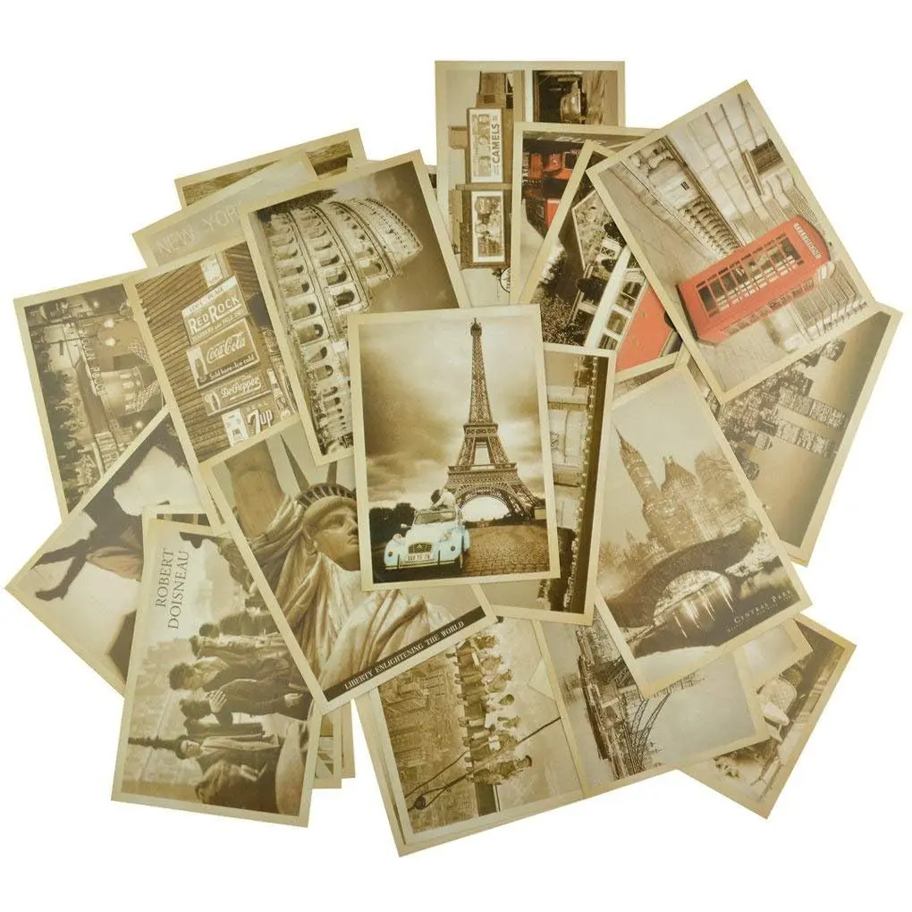 Dxhycc Vintage Travel Postcards Set | Retro Old Landmarks Collection, 32 pcs - view 3