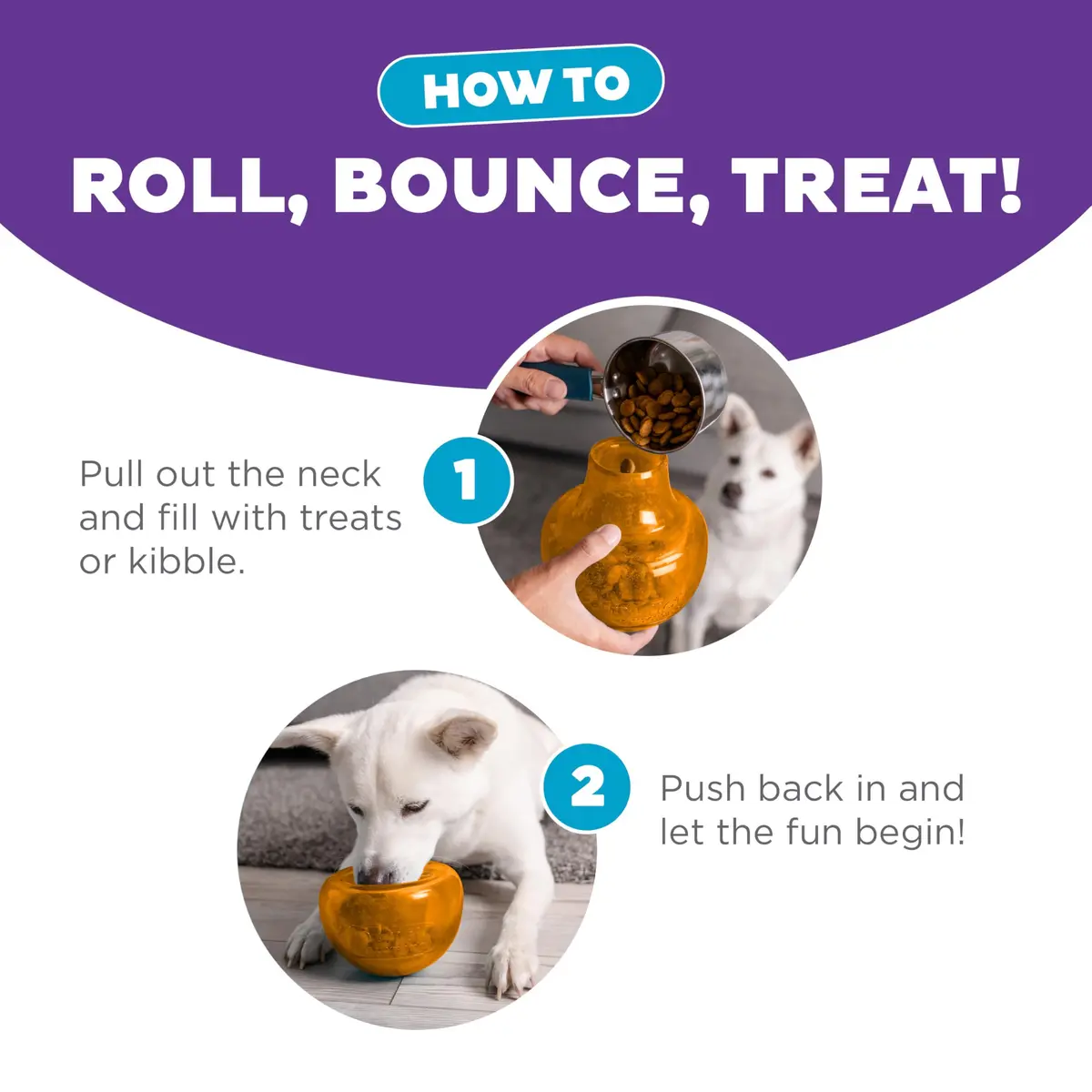Outward Hound Snoop Interactive Treat Dispenser Dog Toy, Orange, 5" | Mental Stimulation & Slow Feeder - view 5