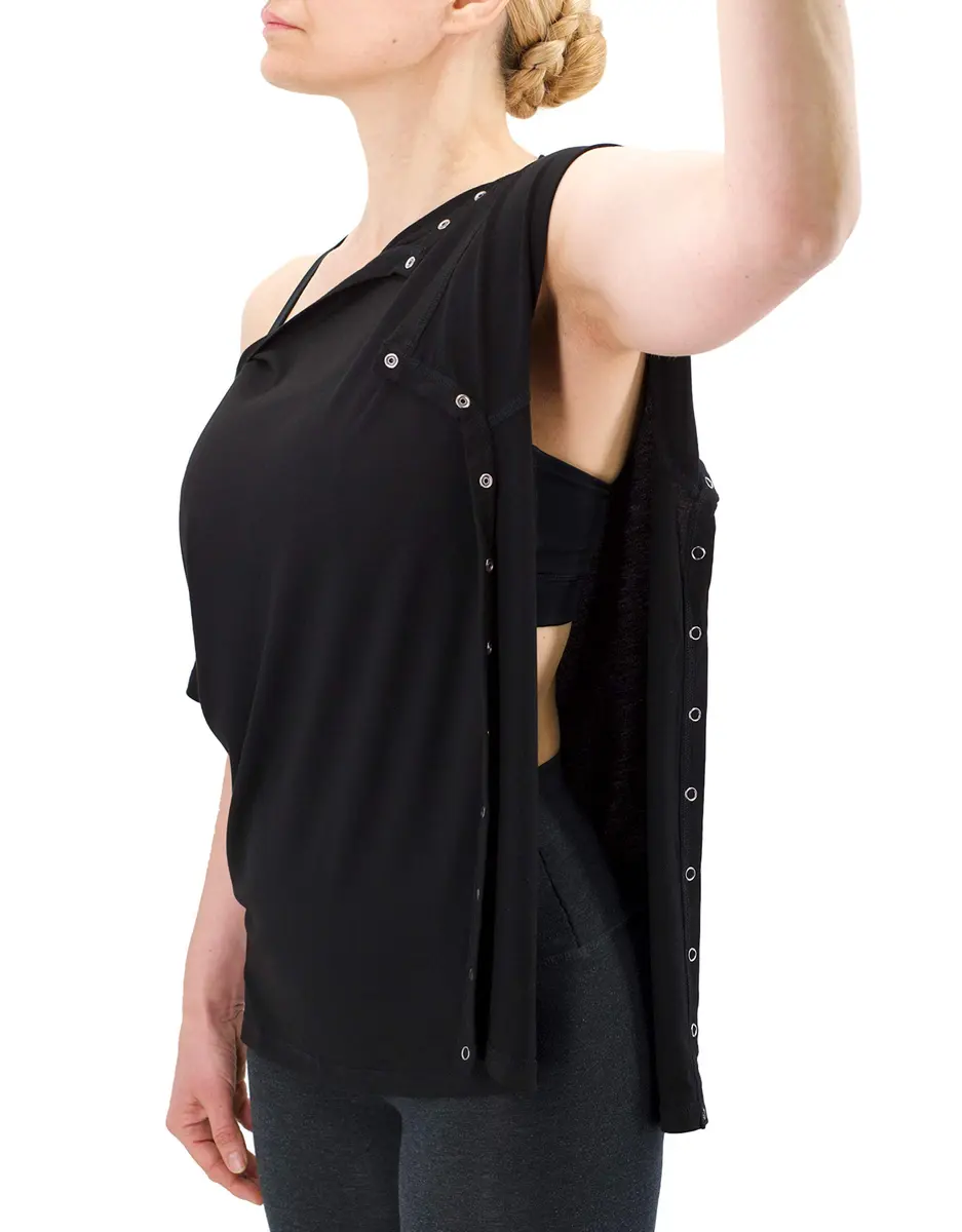 RENOVA MEDICAL WEAR Post Shoulder Surgery Shirt - Unisex Grey, Crew Neck, Short Sleeve, Polyester, Relaxed Fit - view 5
