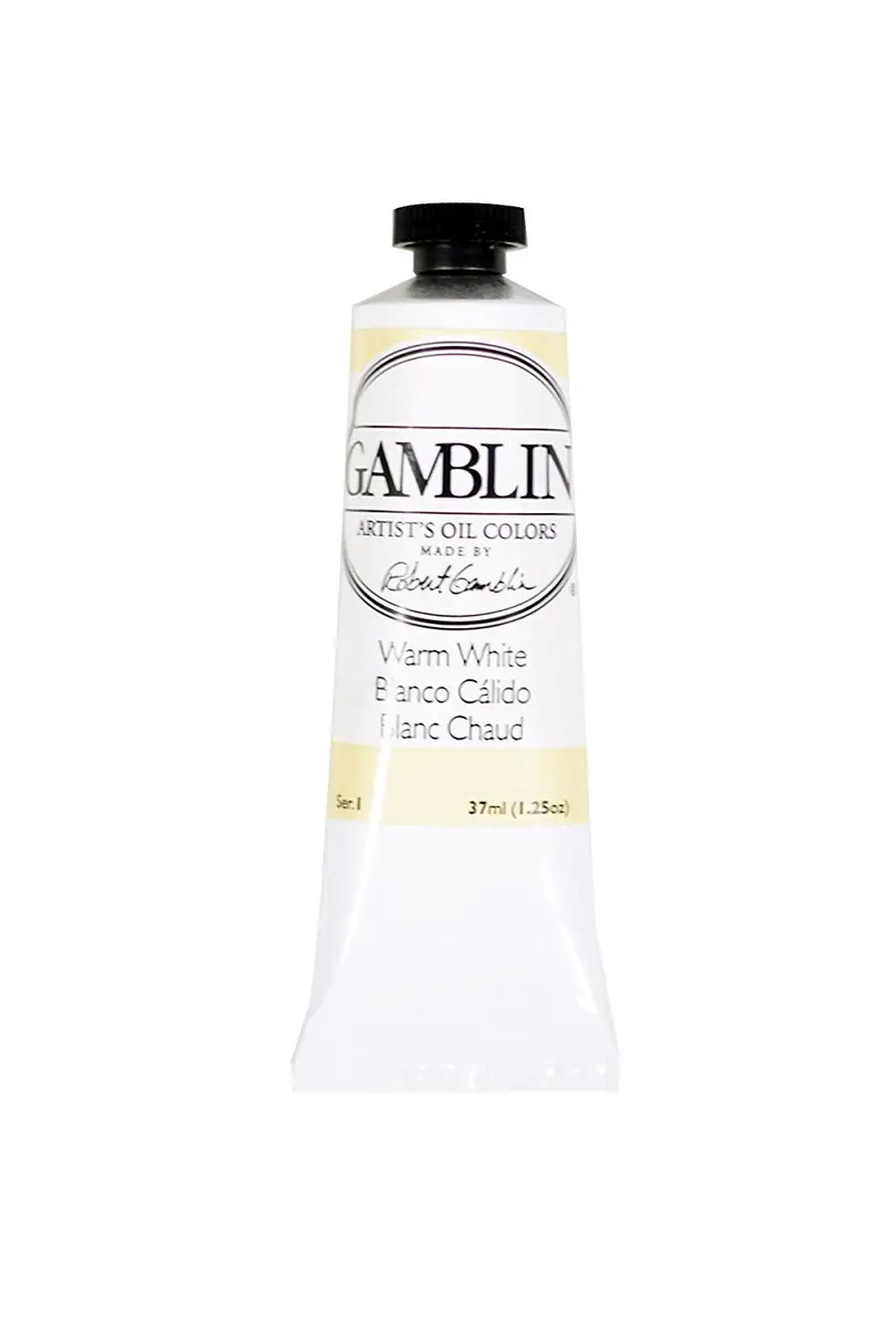 Gamblin Artist Oil 37Ml Warm White | Satin Finish, Full Coverage, Liquid Oil Paint - main product image