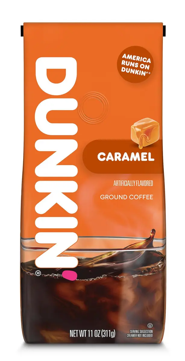 Dunkin' Caramel Flavored Medium Roast Ground Coffee 312 g (11 oz) | Bakery-Inspired Caramel Notes - main product image