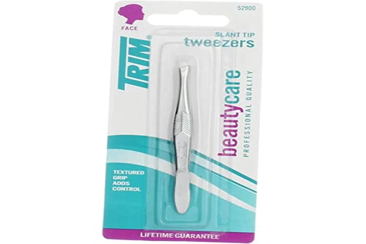 Trim Professional Quality Slant Tip Tweezers 1 Count | Precision Ground & Aligned Tips for Fine Hair Removal - main product image