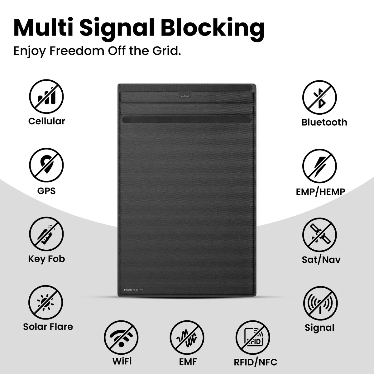 OFFGRID by EDEC Laptop Faraday Bag, Signal Blocking Bag for Laptops, Tablets, Phones | 55.2 cm (21.75") Tall - view 6