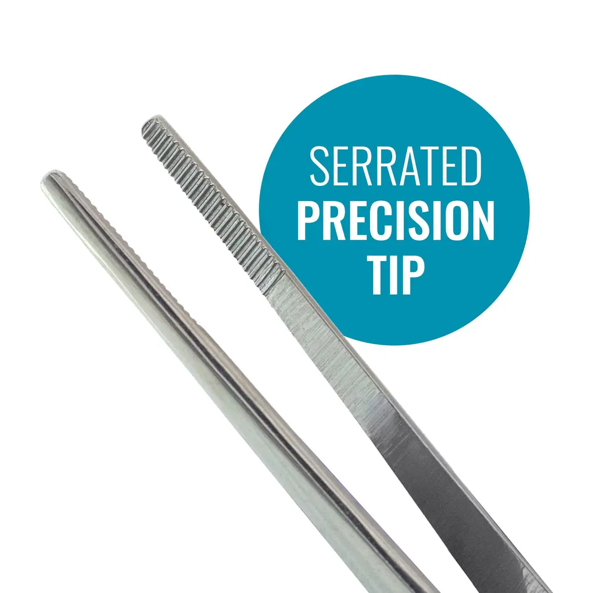 MABIS Stainless Steel Dressing Forceps 5.5 Inch | Serrated Thumb Grip for Precise Medical & First Aid Tasks - view 3