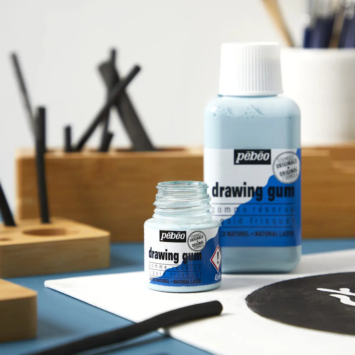 PEBEO Liquid Latex Masking Fluid 45ml | Quick-Dry Watercolor & Gouache Masking Solution - view 7