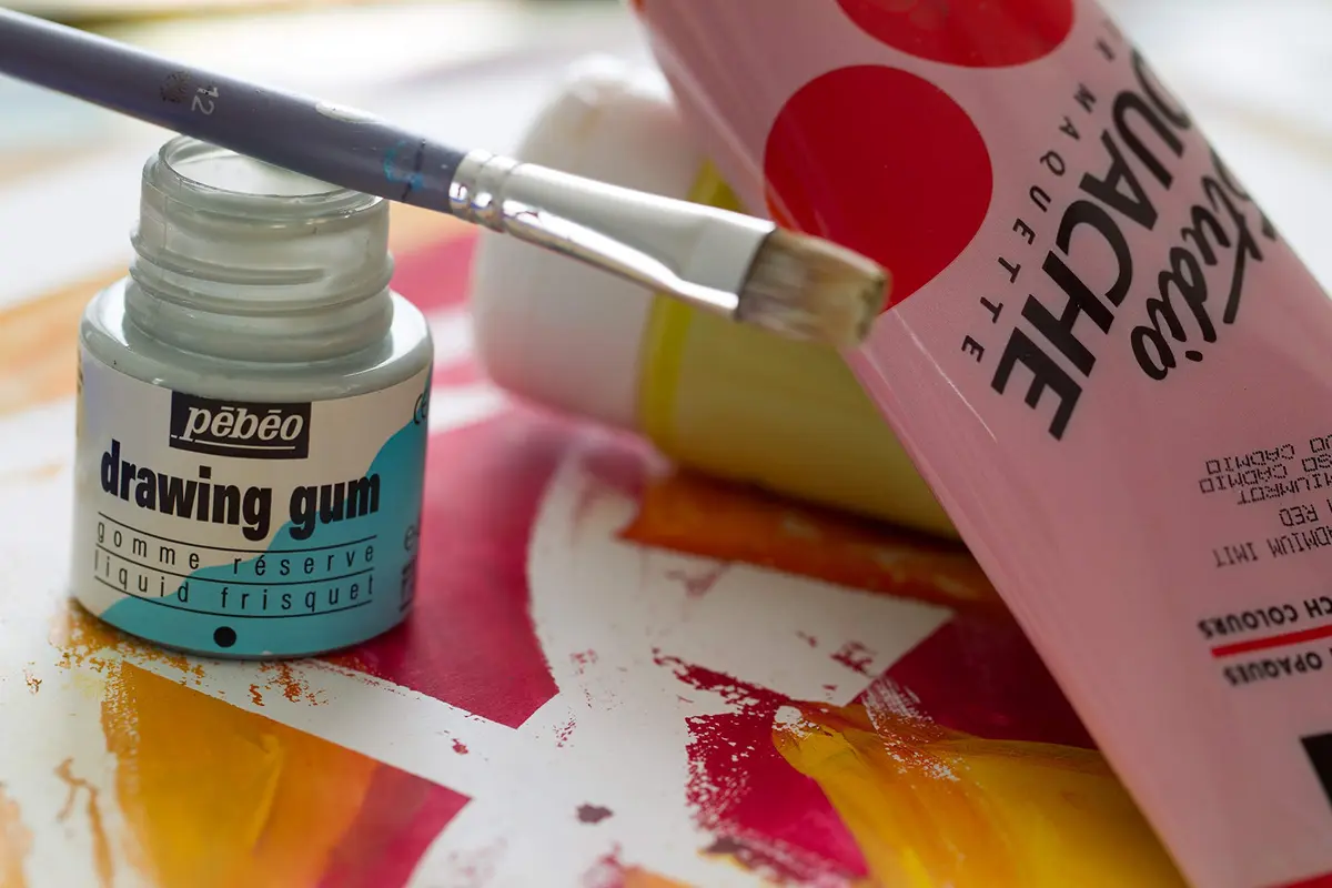PEBEO Liquid Latex Masking Fluid 45ml | Quick-Dry Watercolor & Gouache Masking Solution - view 8