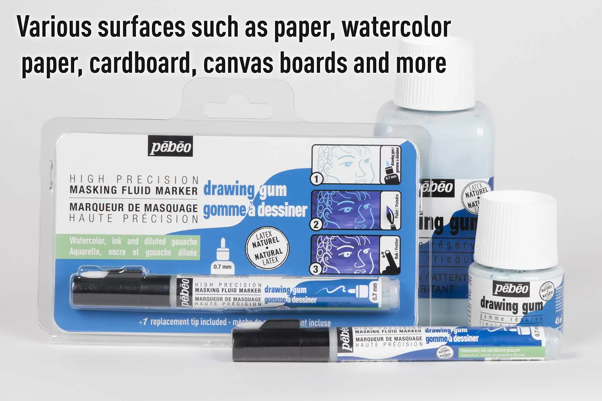 PEBEO Liquid Latex Masking Fluid 45ml | Quick-Dry Watercolor & Gouache Masking Solution - view 2