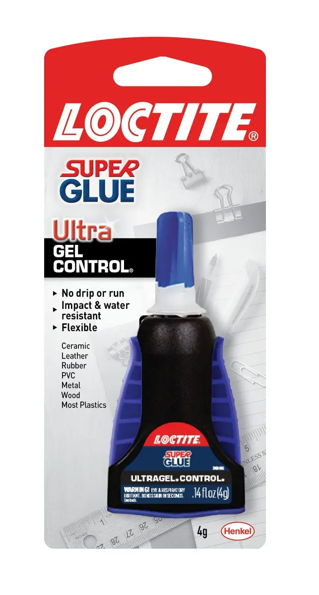 Loctite Super Glue Ultra Gel Control 0.14 fl oz (4 ml) | Rubber Toughened Instant Adhesive for Tough Repairs - main product image