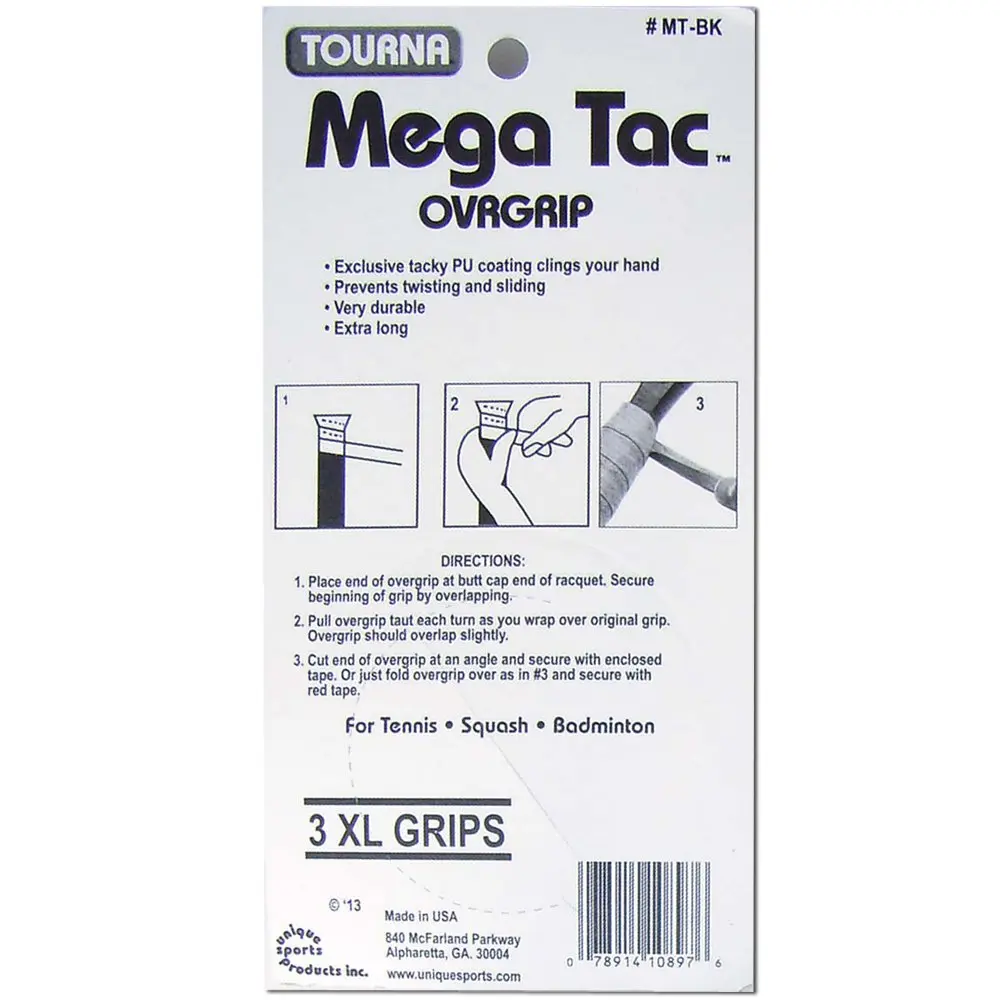 Tourna Mega Tac Extra Tacky Overgrip | Unmatched Tackiness & Durability, Made in USA (70-120 chars) - view 2