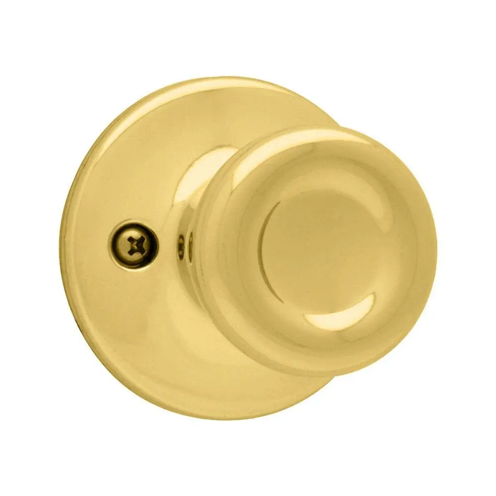 Kwikset Tylo Dummy Door Knob Polished Brass 1 Count | Interior Push/Pull Handle for Closets and French Doors - main product image