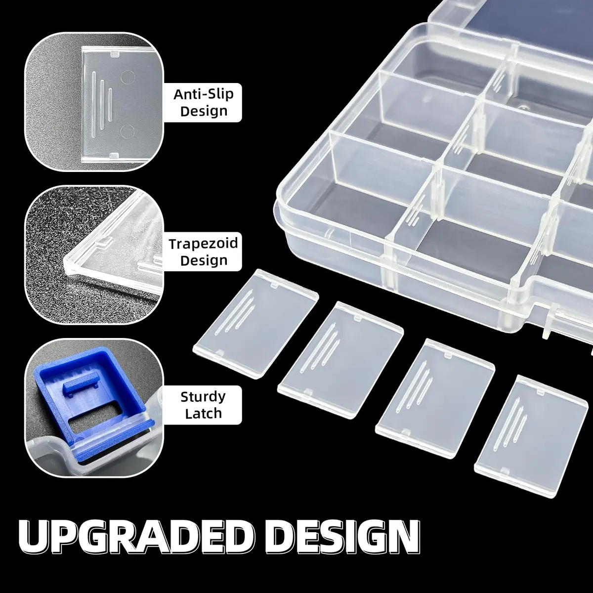 DUOFIRE Plastic Organizer Storage Box 15 Grids | Adjustable Compartments for Jewelry & Small Items - view 4