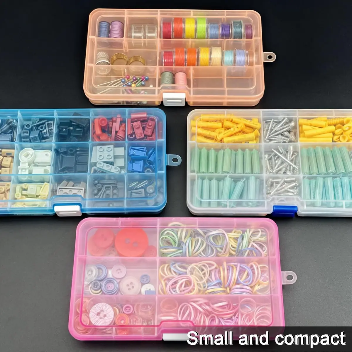 DUOFIRE Plastic Organizer Storage Box 15 Grids | Adjustable Compartments for Jewelry & Small Items - view 6