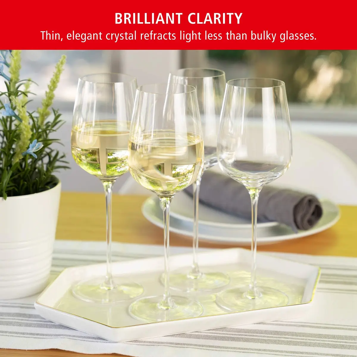 Spiegelau Willsberger White Wine Glasses Set of 4 | Elegant German Crystal for Chardonnay & Pinot Grigio (12.9 oz) - view 3
