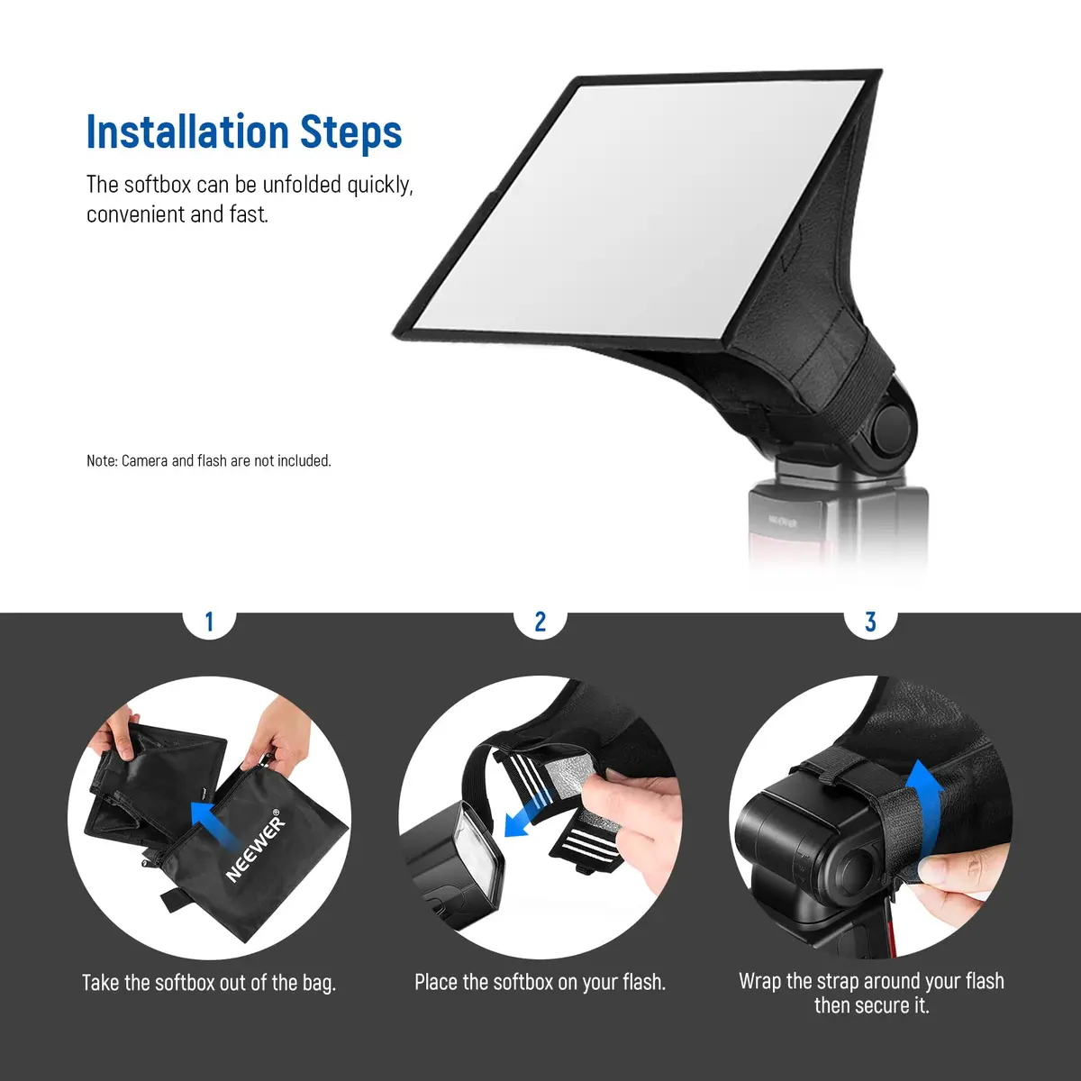 NEEWER Flash Diffuser Light Softbox 6" x 5" | Even Lighting & Soft Light for Photography - view 9