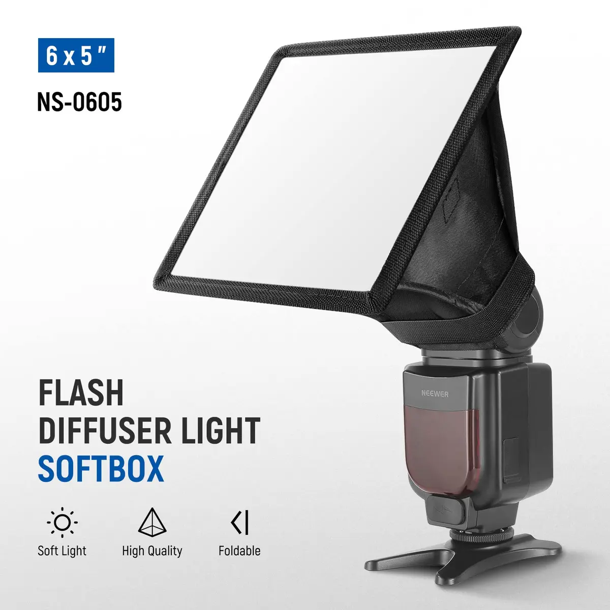 NEEWER Flash Diffuser Light Softbox 6" x 5" | Even Lighting & Soft Light for Photography - view 2