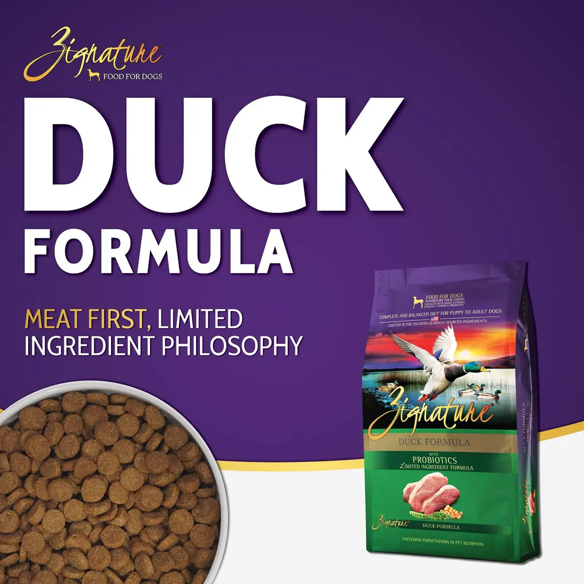 Zignature Duck Limited Ingredient Formula Dry Dog Food 12.5lb | High-Quality, Grain-Free Nutrition for Dogs - view 2