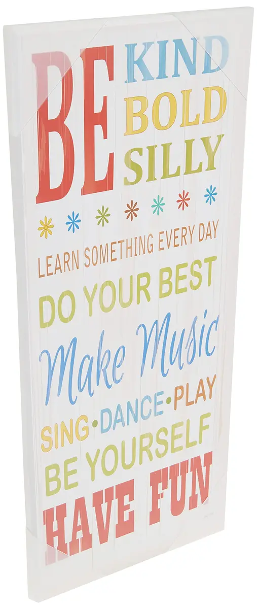 Stupell Industries Be Kind, Silly Typography Wall Plaque 17"L x 7"W | Colorful Nursery Decor - main product image