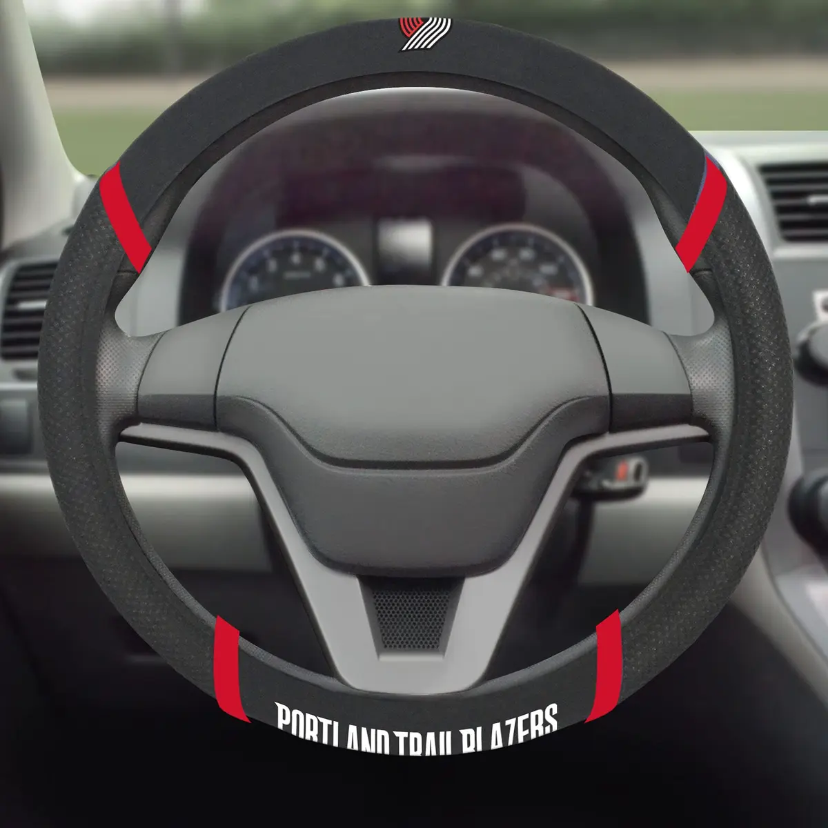 FANMATS Portland Trail Blazers Embroidered Steering Wheel Cover 15" x 15" | NBA Team Logo - view 2