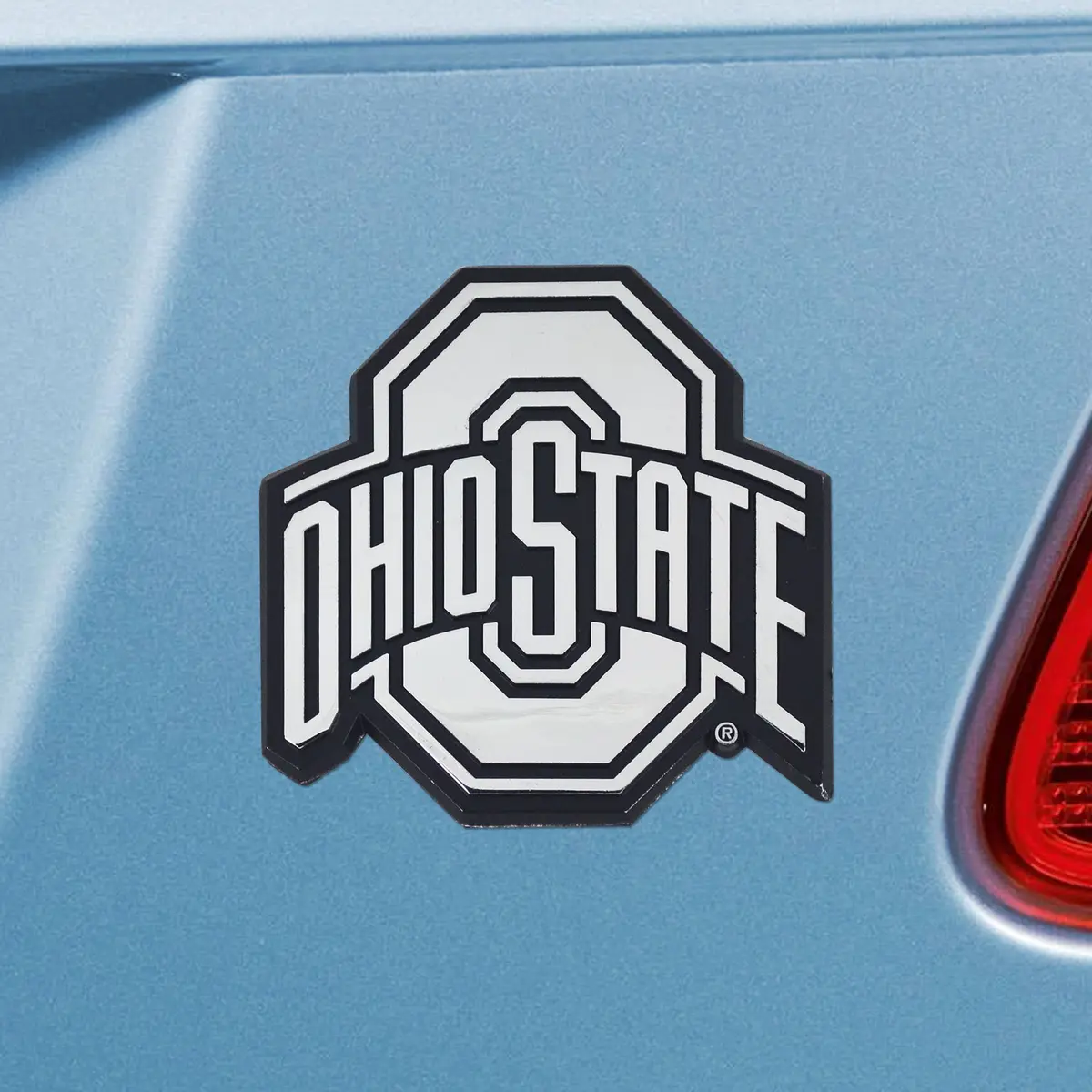 FANMATS NCAA Ohio State Buckeyes Chrome Metal Emblem | Durable 3"x3" Vehicle Badge - main product image