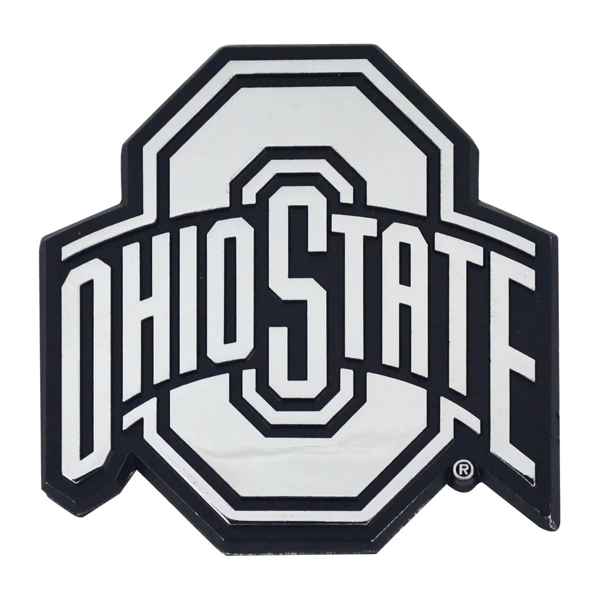 FANMATS NCAA Ohio State Buckeyes Chrome Metal Emblem | Durable 3"x3" Vehicle Badge - view 2