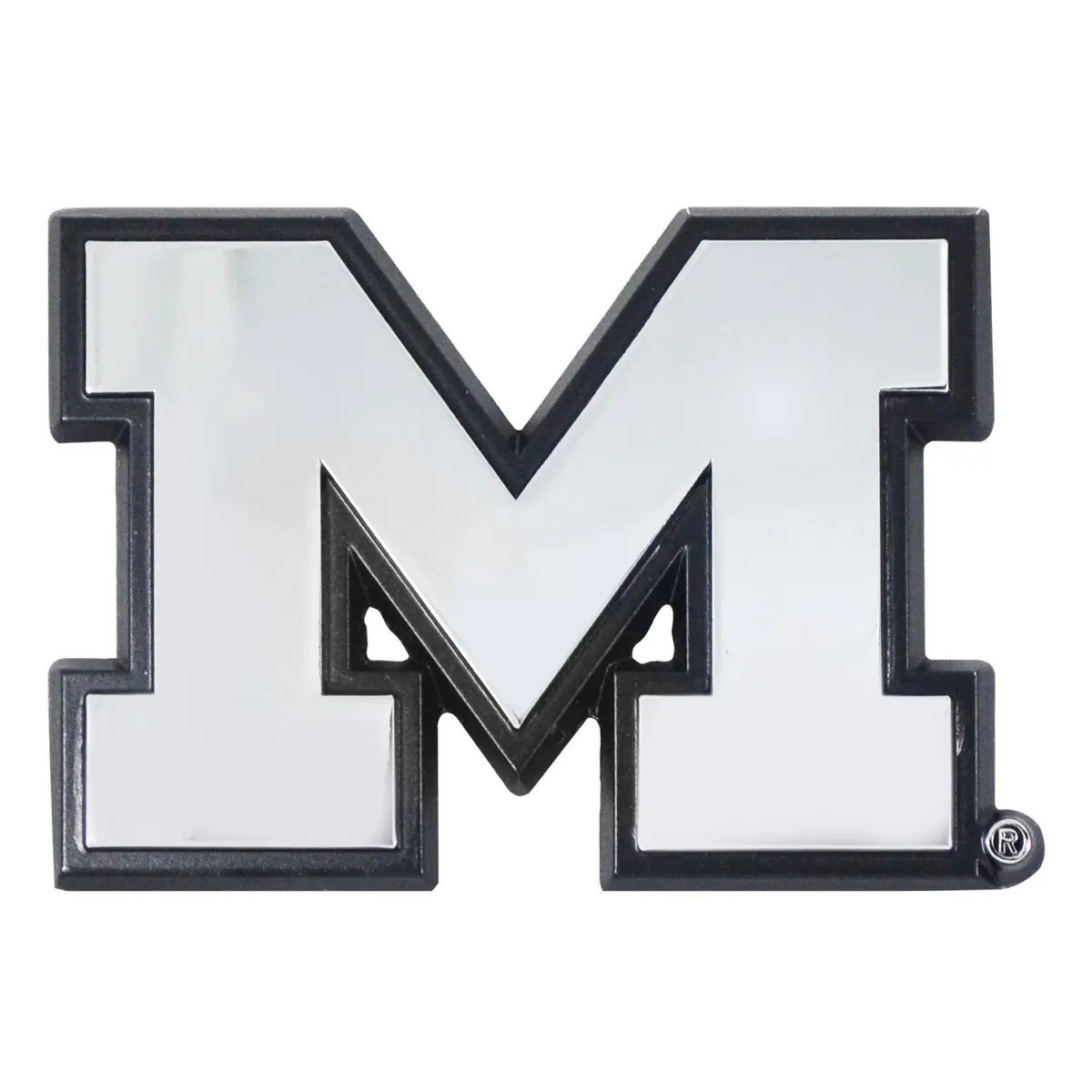 FANMATS NCAA Michigan Wolverines Chrome Metal Emblem | Durable 3"x3" Vehicle Badge with Team Logo - view 2