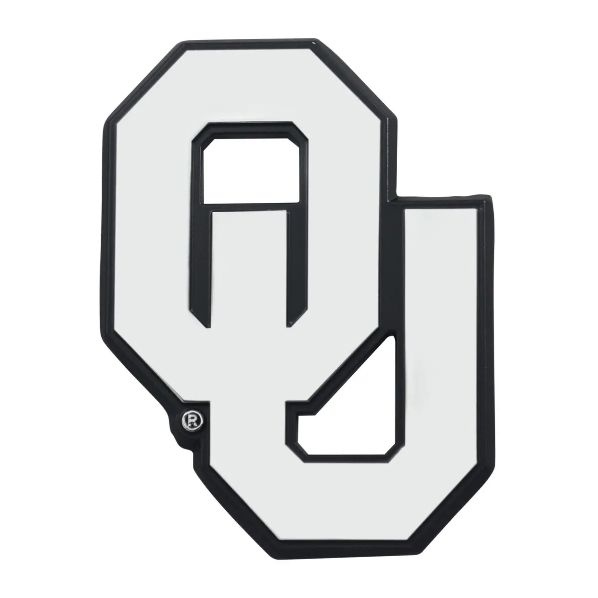 FANMATS NCAA Oklahoma Sooners Chrome Metal Emblem | Durable 3"x3" Team Logo Accessory - main product image
