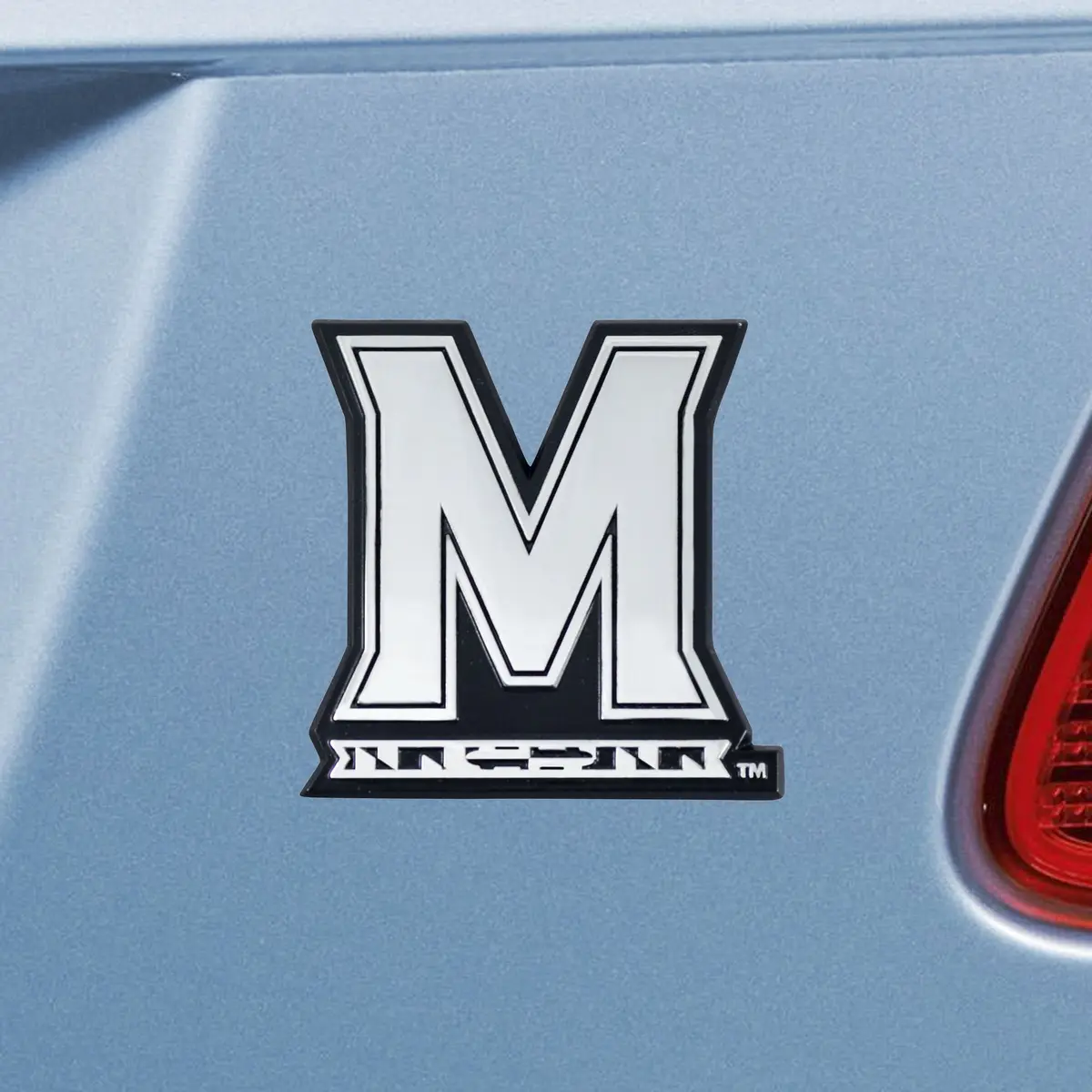 FANMATS NCAA Maryland Terrapins Chrome Metal Emblem | Durable, Easy Peel & Stick, 3"x3" - main product image