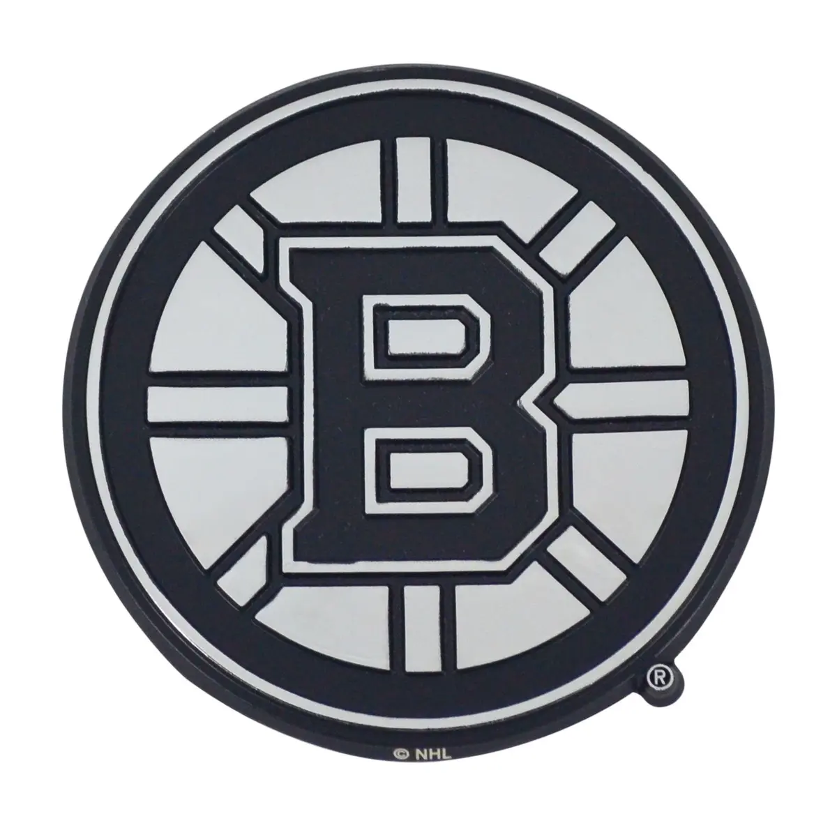FANMATS NHL Boston Bruins Chrome Metal Emblem | 3"x3" Heavy Duty Vehicle Badge - view 2