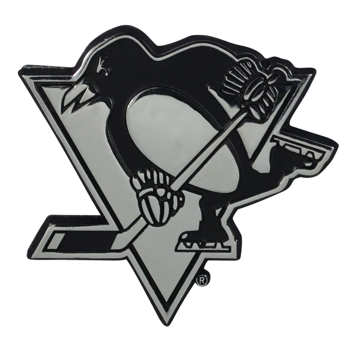 FANMATS NHL Pittsburgh Penguins Chrome Metal Emblem | 3"x3" Heavy Duty Vehicle Badge - view 2