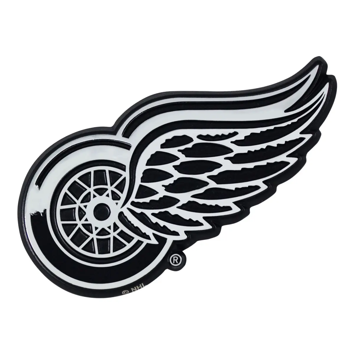 FANMATS NHL Detriot Red Wings Chrome Metal Emblem | 3"x3" Heavy Duty Vehicle Badge - view 2