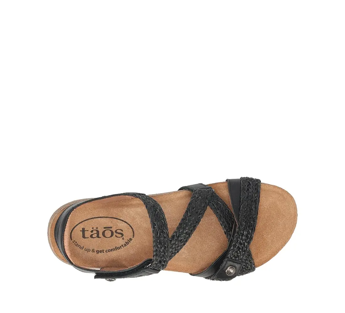 Taos Trulie Leather Wedge Sandal 7-7.5 (M) US | Adjustable Hook & Loop Straps, Lightweight Comfort - view 5