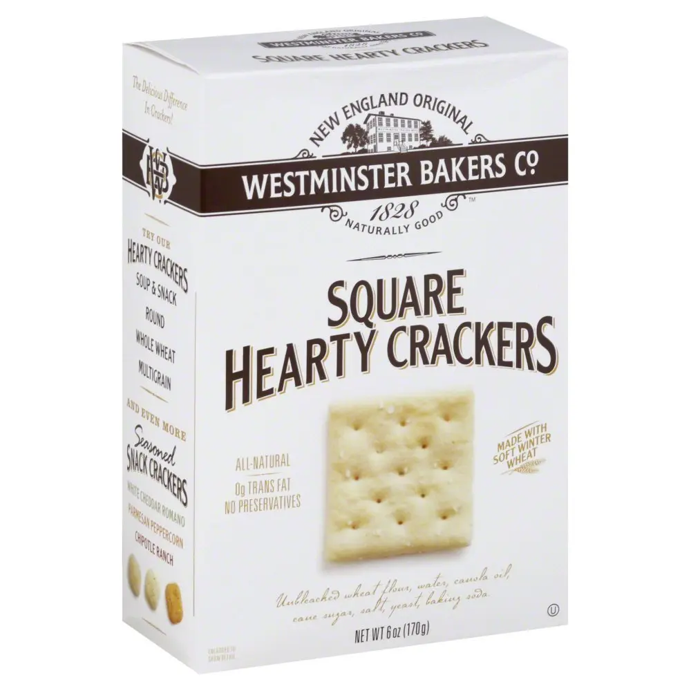 Olde Cape Cod Westminster Hearty Square Crackers 6 Oz | All Natural, Kosher, Vegan, Wheat-Free - main product image