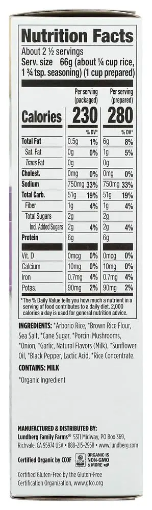 Lundberg Organic Porcini Wild Mushroom Risotto 5.90 Ounces | Gluten Free & Organic - view 4