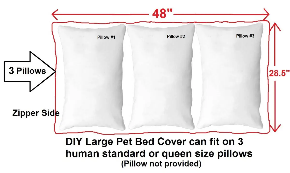 Dogbed4less DIY Pet Bed Pillow Duvet Cover 48"X29" | Waterproof & Washable - view 4