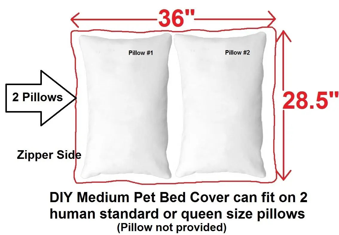 Dogbed4less DIY Pet Bed Pillow Denim Cover 36"X29" | Waterproof & Washable - view 3