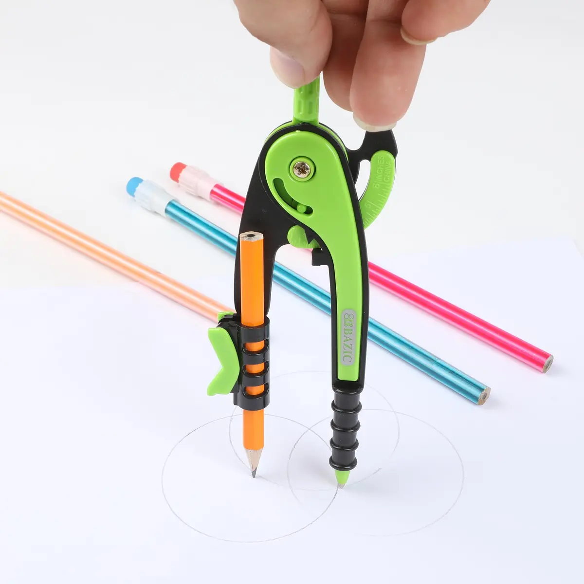 BAZIC Geometry Math Compass with Scale-Arm & HB Pencil, 19cm (7.5in) | Mathematical Drafting Tool - view 6