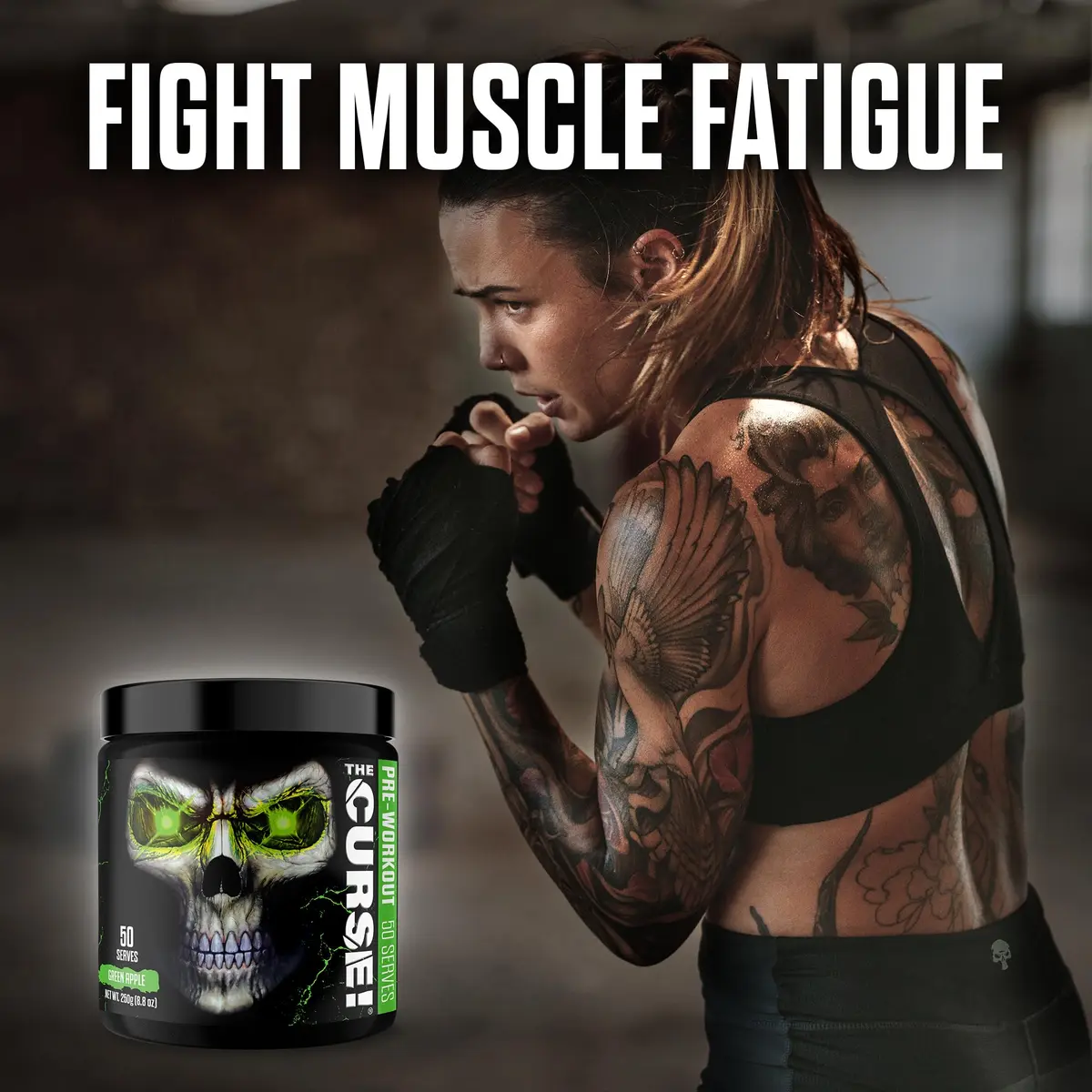 JNX The Curse! Pre Workout Powder with Creatine, Green Apple | High Stim Energy & Intense Focus (50 Servings) - view 5