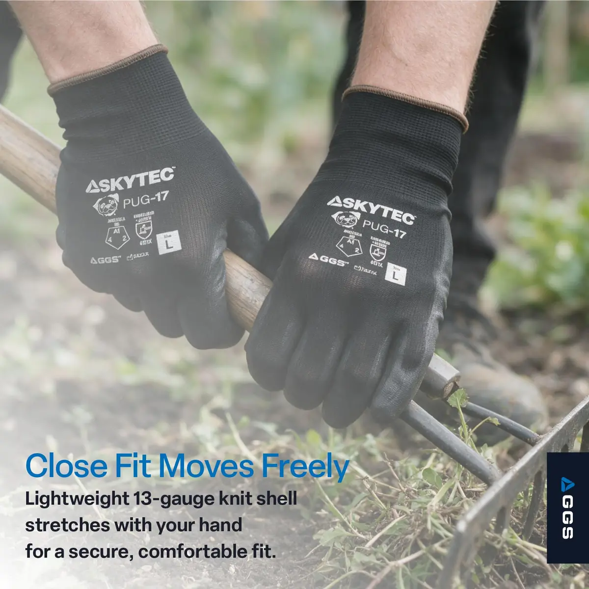 Global Glove PUG-17-L-12 Gloves Black Nylon Large | Reliable Hand & Arm Protection - view 5