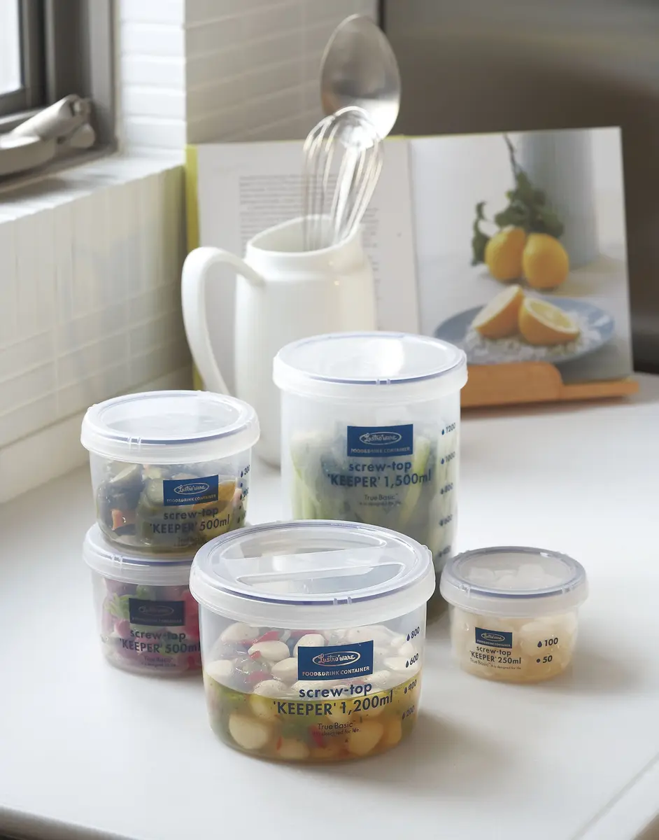 Lustroware Airtight Food Storage Containers with Lids, Set of 3 (17oz, 34oz, 50.7oz) | Nestable BPA-Free Canisters for Pantry Organization - view 2