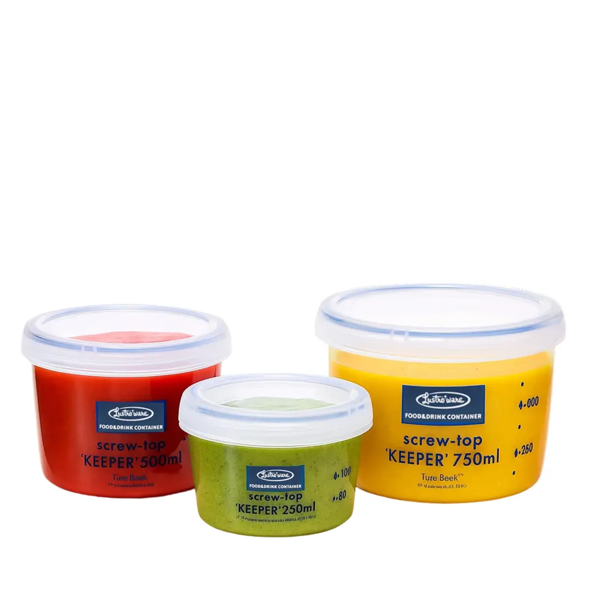 Lustroware Airtight Food Storage Containers with Lids, Set of 3, BPA-Free | Nestable, Leak-Proof, Microwave & Dishwasher Safe - main product image