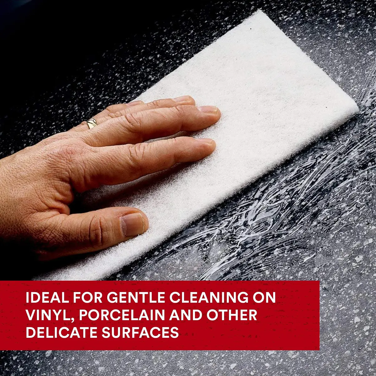 3M Scotch-Brite Light Cleansing Hand Pad 6 in x 9 in | Mild Abrasive for Delicate Surfaces - view 3